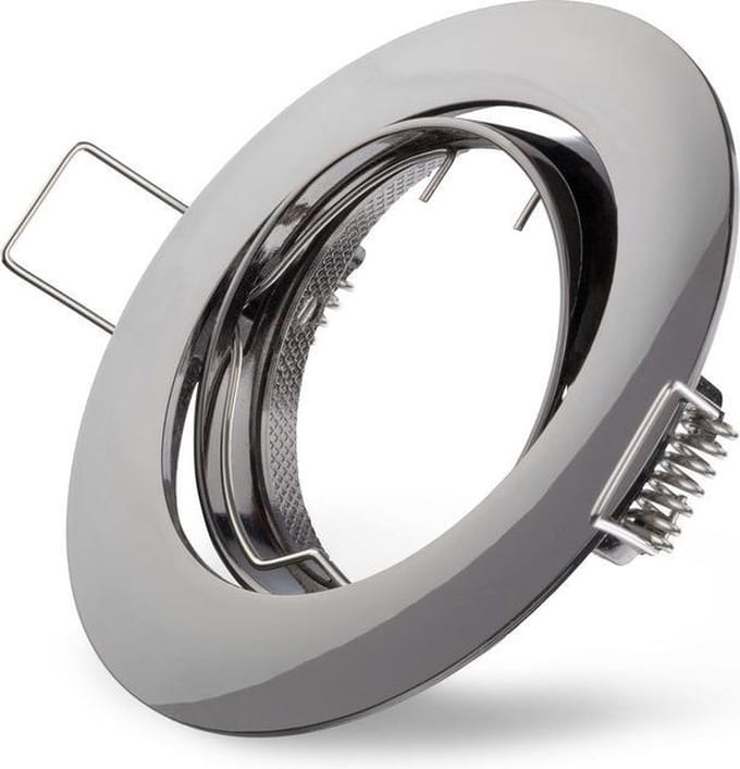Inbouwspot GU10 chroom zwart kantelbaar | zaagmaat 75mm