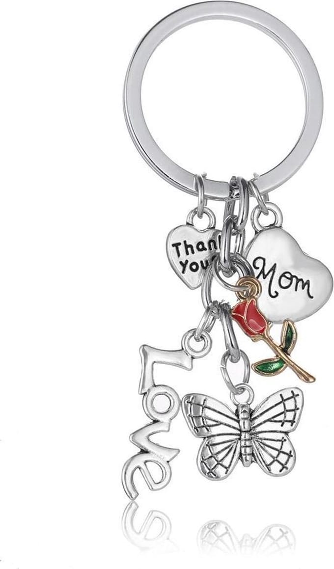 Sleutelhanger |  moeder | love, tulp, vlinder
