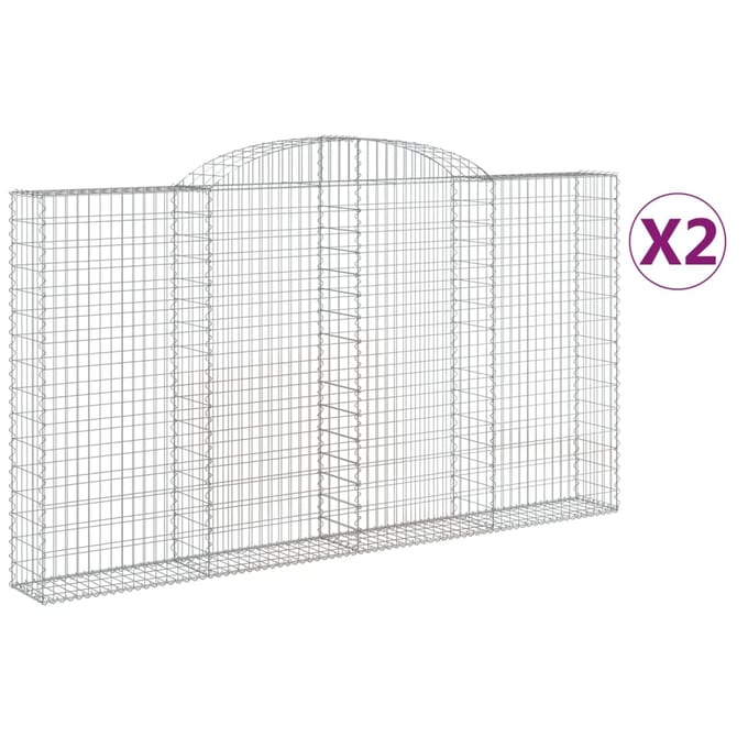vidaXL - Schanskorven - 2 - st - gewelfd - 300x30x160/180 - cm - ijzer