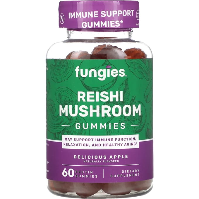 Fungies, reishi paddenstoel gummies, heerlijke appels, 60 pectine gummies