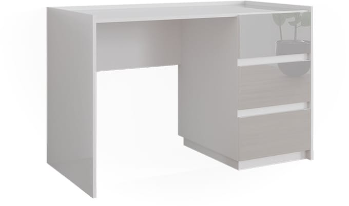 Vicco Marla Kaptafel – 120 cm met 3 lades Wit Hoogglans