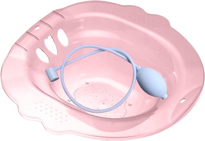 Zitbad - Draagbaar Bidet - Persoonlijke Verzorging - Anti Overloop - 39x39x12 cm - Wit