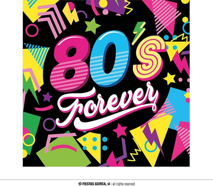 Fiestas Guirca - Servetten - Papieren 80's Forever - 12 stuks