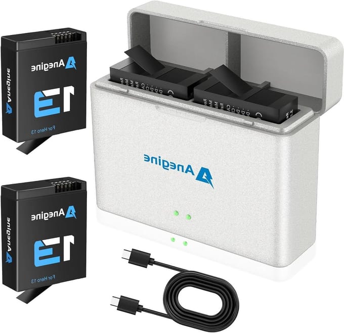 Camera Accu Kit - Reservebatterij Oplader - Actiecamera Gebruik - Dubbel Oplaadbaar - 2300 mAh - Zwart