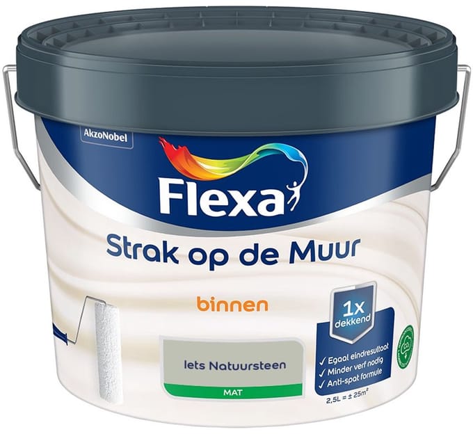 Flexa - Strak Op De Muur Binnen Mat - Iets Natuursteen - Mengverf - 2,5 L