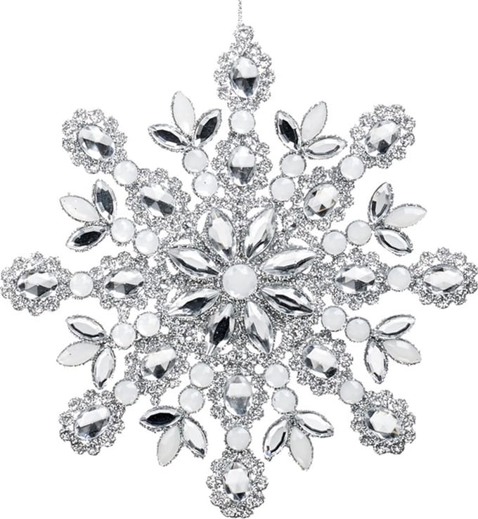 Goodwill Kerstbal-Sneeuwvlok Zilver-Wit 17 cm
