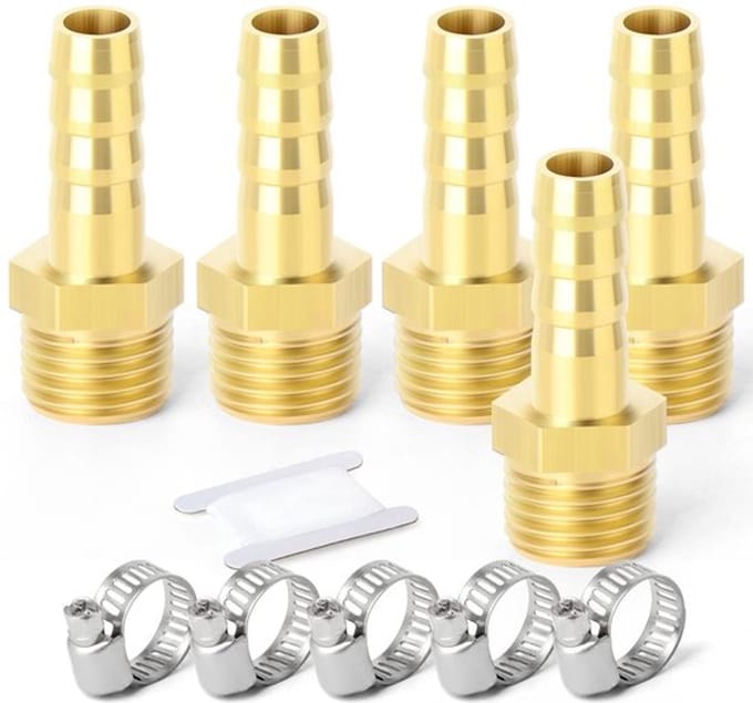 Store_8 - Messing Slangpilaar - 10 Stuks - Hoge