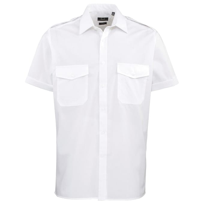 Chemise de travail unie à manches courtes Premier pour homme 21in blanc