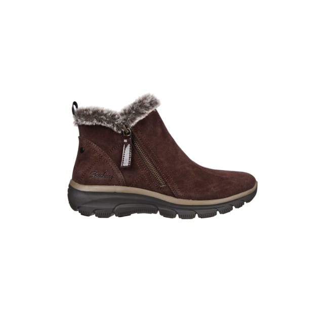 Skechers Easy Going-High Zip Dames Laarzen - Donkerbruin - Maat 36