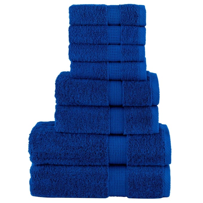 vidaXL - 8-delige - Handdoekenset - SOLUND - 600 - g/m² - blauw