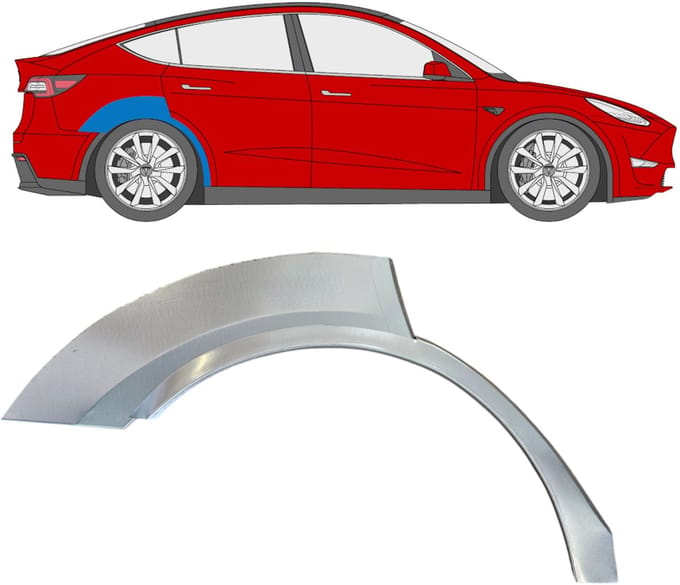 Reparatiepaneel achterspatbord voor Tesla Model Y 2020- / Rechts
