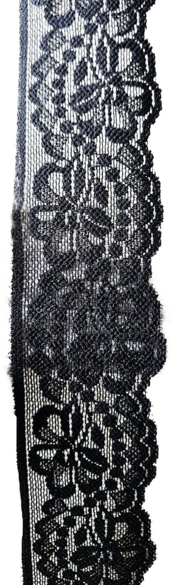 BamBella Kant band zwart Stretch 5 meter kant lint 5cm breed zwart Elastisch