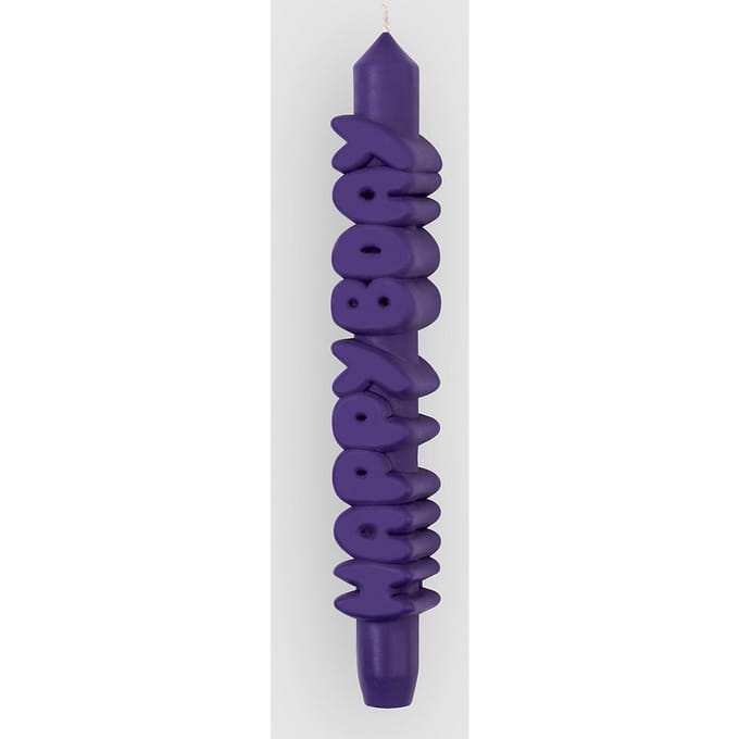 CandleHand Happy Bday 3D Taper Kaars blauw