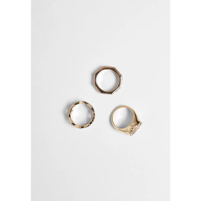 Urban Classics - Dollar Ring 3Pack Ring - S/M - Goudkleurig