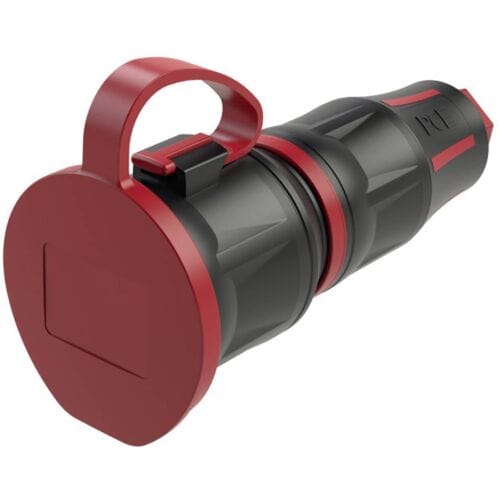 PC Electric 24711-src Koppeling met randaarde Rubber, PA6 250 V Zwart, Rood IP54