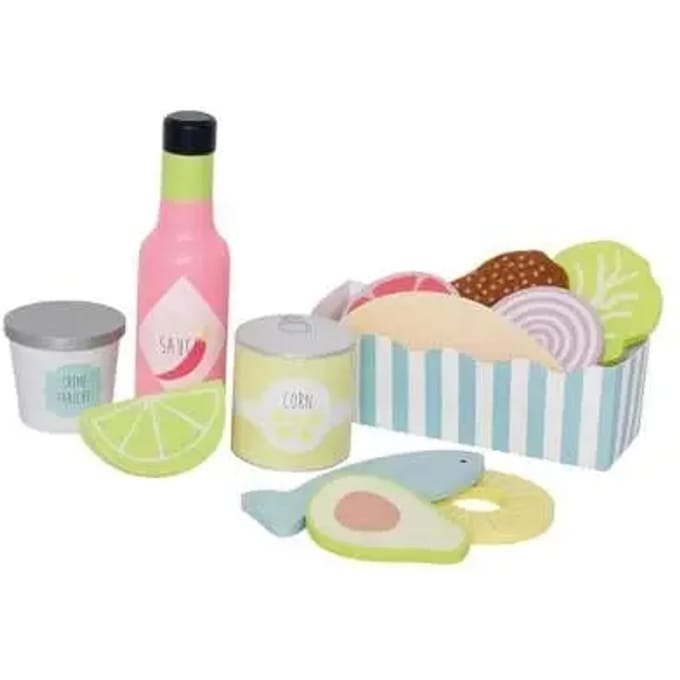 Jabadabado - Houten speelgoed - dinette - tacos set - Meerkleurig