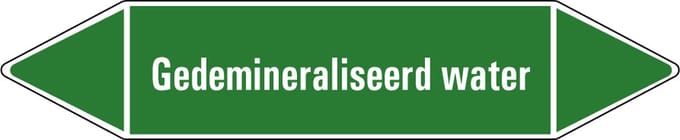 Gedemineraliseerd water leidingmarkering op vel 75 x 17 mm - 8 per vel