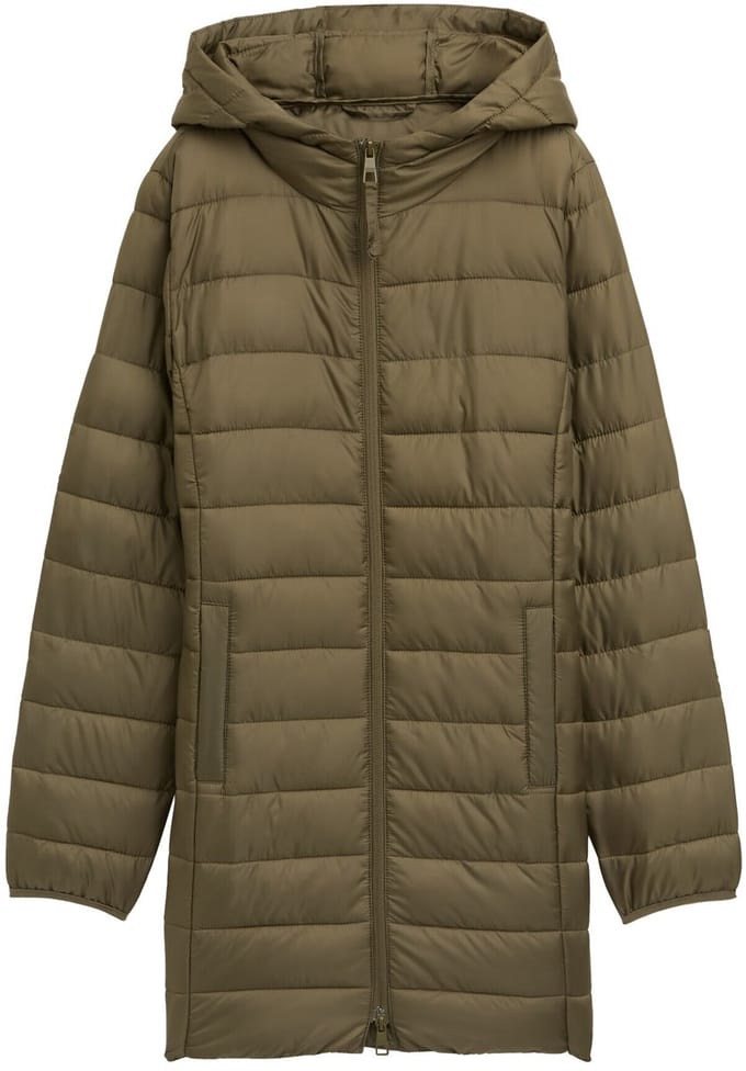 Tom Tailor Denim - Lichtgewicht gewatteerde jas met capuchon - Maat S - Grape Leaf Green