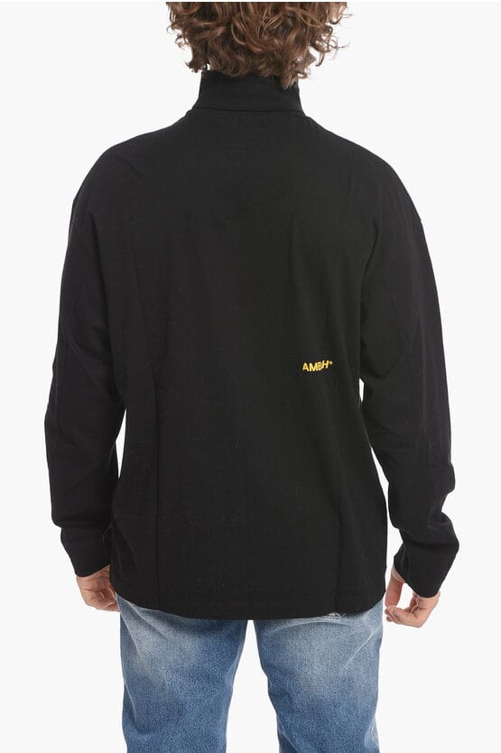 Turtleneck SOLAR POWER katoenen T-shirt in zwart