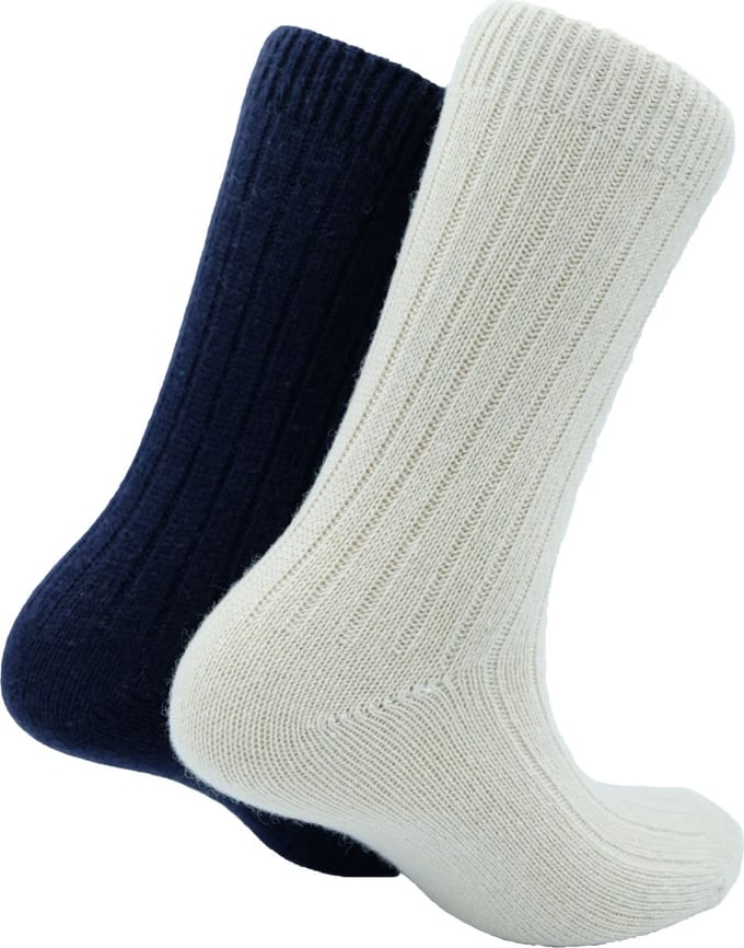 The Sockmaker sokken dames 36-41 - 2-pack Cashmere - duurzaam - Cream and Navy