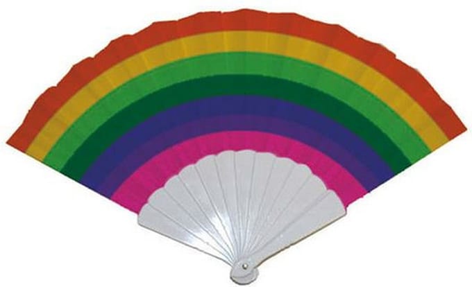 Funny Fashion Handwaaier kleurrijk - papier - 25 cm - verkoelend in de zomer