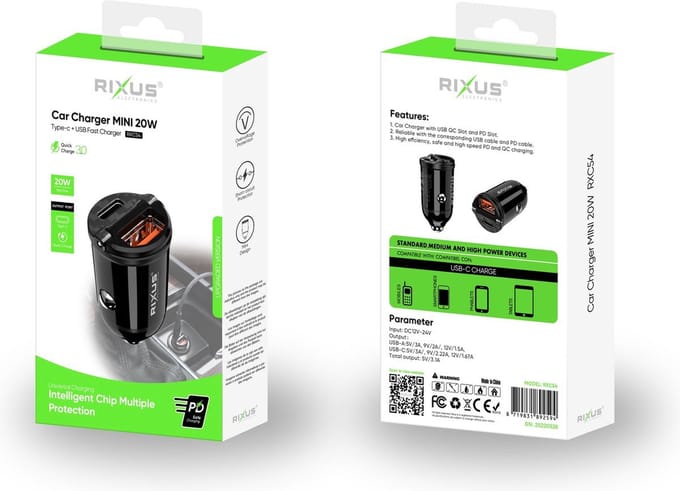 RIXUS - FAST CAR CHARGER 20W - RXC54