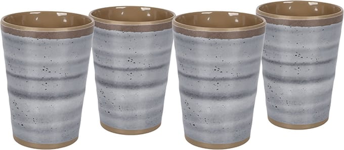 Bo-Camp - Beker - Halo - Grijs - 4 Stuks