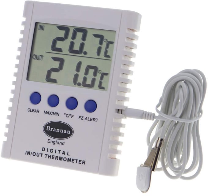Digitale Max Min Thermometer Binnen Buiten met Lange Snoer - Tuin Koelkast Vriezer