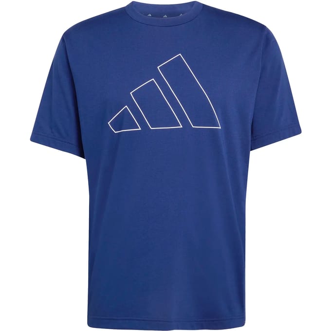 Adidas Workout Essentials Feelready Logo T-shirt Met Korte Mouwen Blauw XL / Regular Man