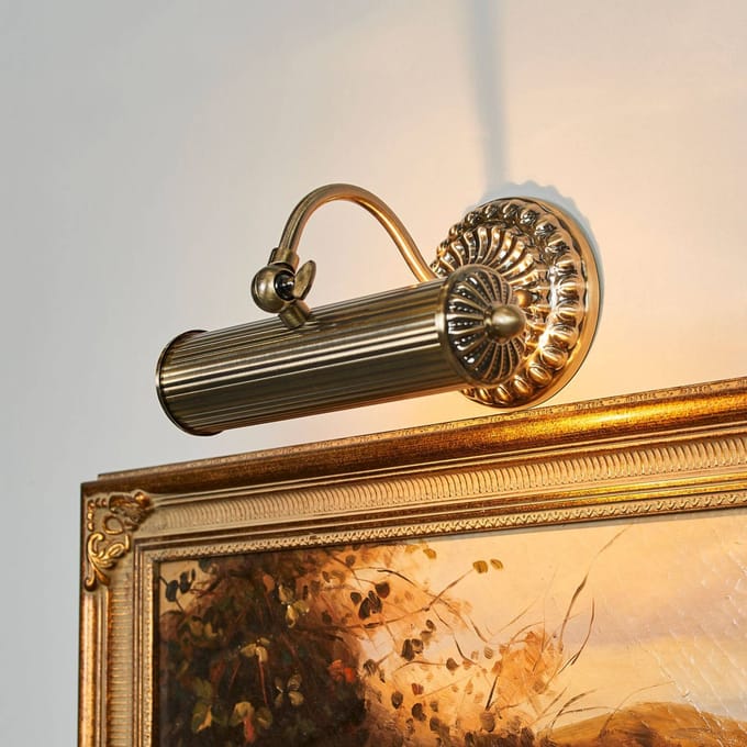 Lindby - Wandlamp - 1licht - Metaal - H: 14.5 cm - E14 - antiek messing
