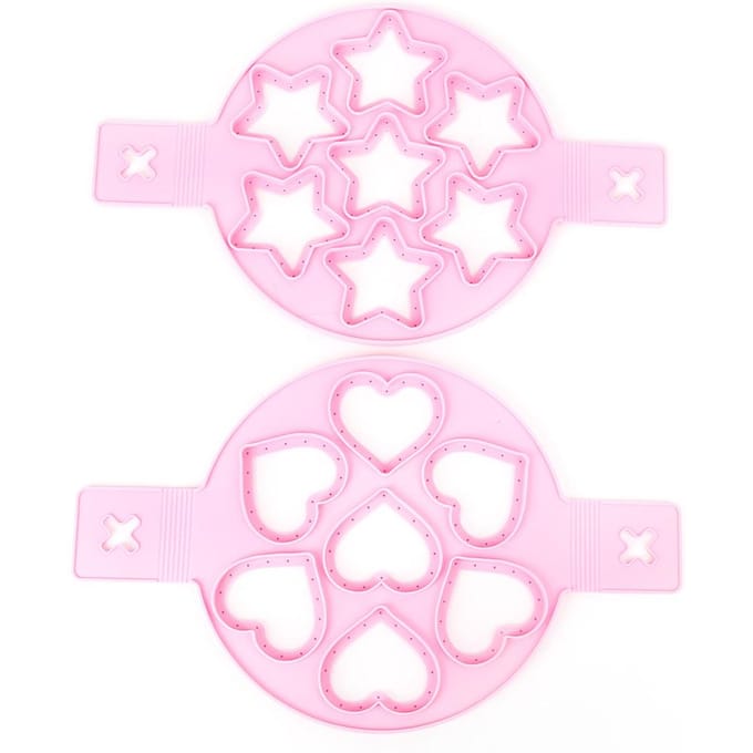 2 stuks siliconen eierringen pannenkoekenmaker anti-aanbak eierkoker pan flipvorm doe-het-zelf keukenaccessoires pink