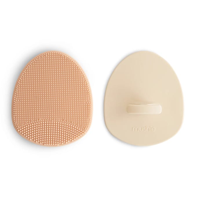 Mushie Cradle Cap Brush 2-Pack - Blush/Shifting Sand