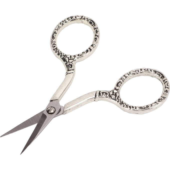 Ciseaux de couture Vintage Chaîne Argent Bauhinia Acier Inoxydable Pointus Petits Ciseaux de Couture Broderie Avec Étui white
