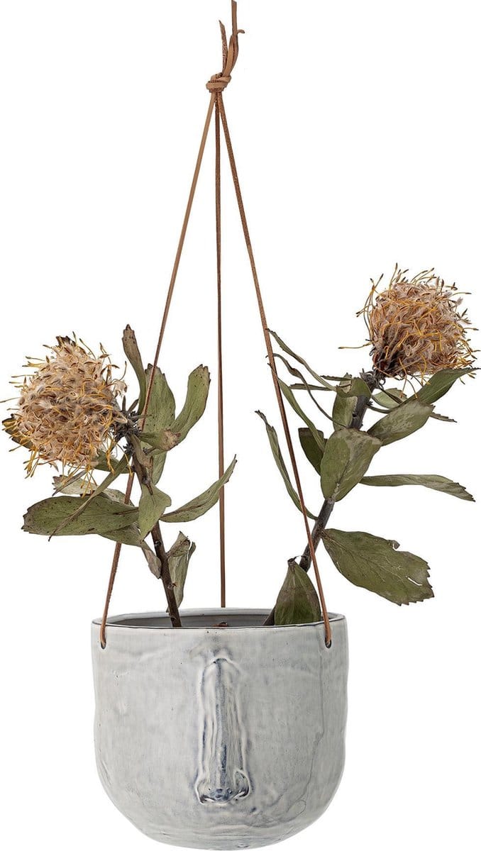 Bloomingville Bloempot aardewerk grijs Ileana 17cm
