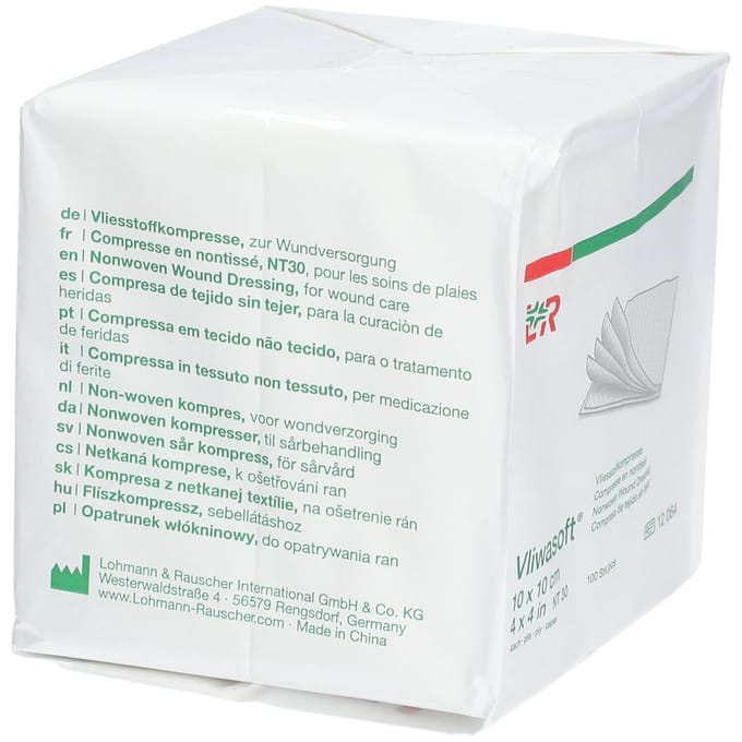 Lohmann & Rauscher Vliwasoft 10x10cm 12064 100 Compressen