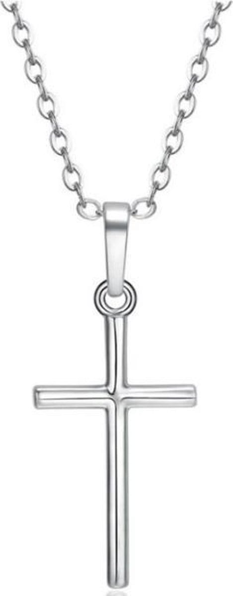 Jumalu ketting choker kruis - zilverkleurig
