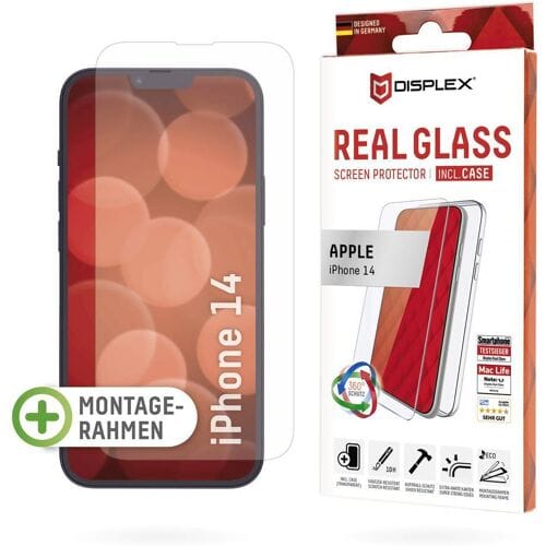 Displex Real Glass Screenprotector + Back Cover met Applicator voor Apple iPhone 14 - Transparant