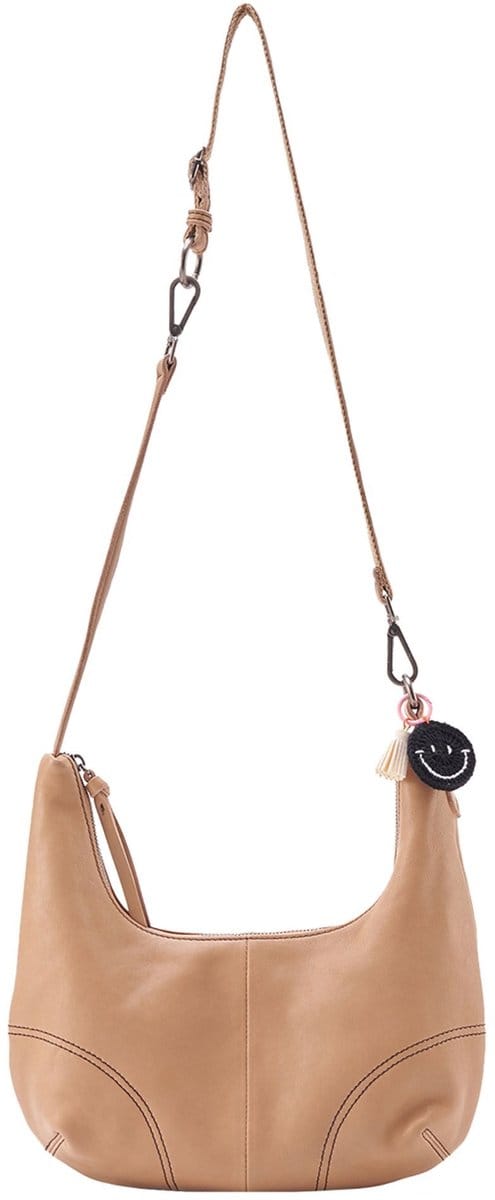 FREDsBRUDER Leren Schoudertas Take A Smile Midi Hobo Bag Milk Coffee Lichtbruin
