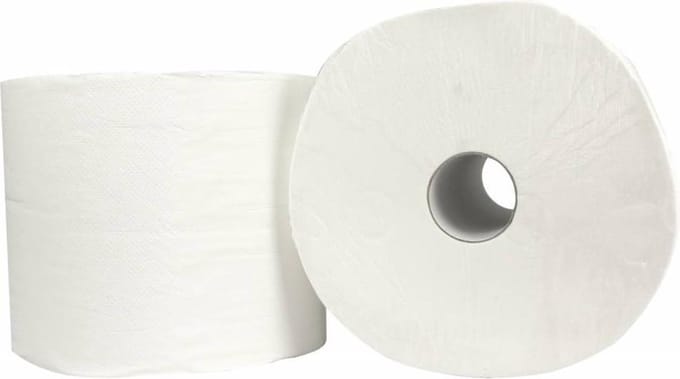 Industrieel Poetspapier ± 27 cm × ± 400 m – 2-laags, Wit & Sterk | Cellulose