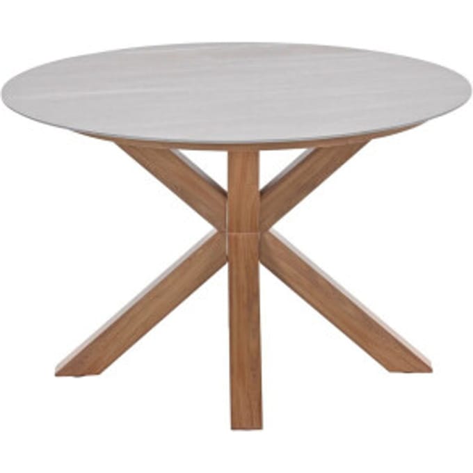 Garden Impressions Lowland tafel Ø120 cm light teaklook centostone napoli sand