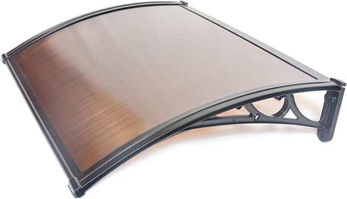 Deur Luifel - Raam Overkapping - Regen Bescherming - UV Bestendig - 60x120cm - Zwart Bruin
