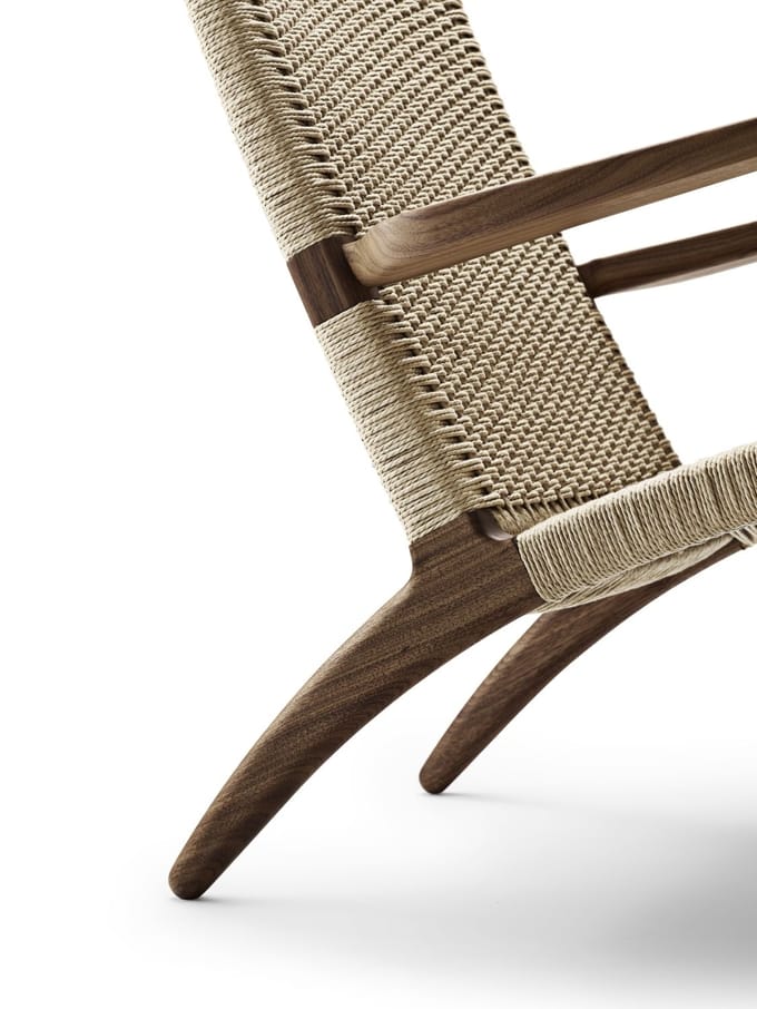 Carl Hansen & Søn - CH25 Fauteuil - walnoot geolied - Vlecht natuur - bruin