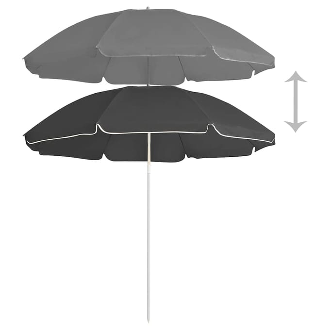 vidaXL - Parasol - met - stalen - paal - 180 - cm - antracietkleurig
