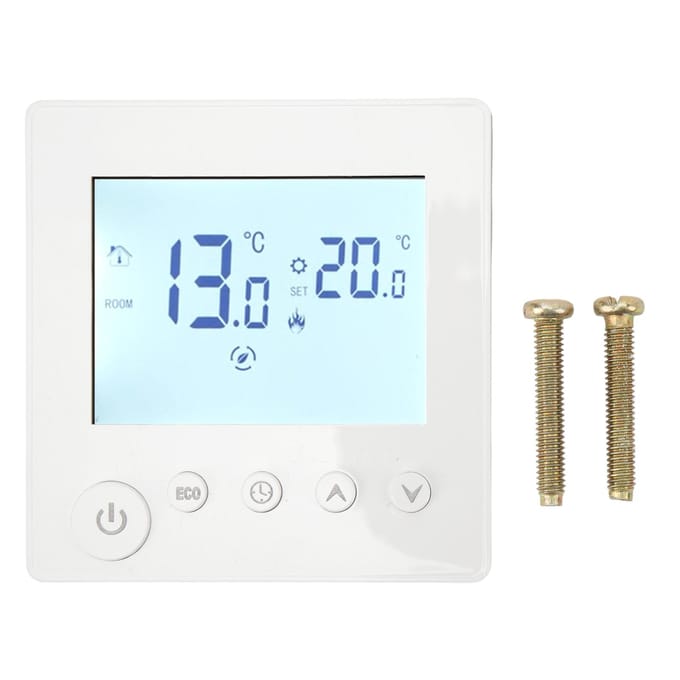 Vloerverwarming Thermostaat Controller Programmeerbaar Bedieningspaneel LCD-display 90V?240V voor thuis white