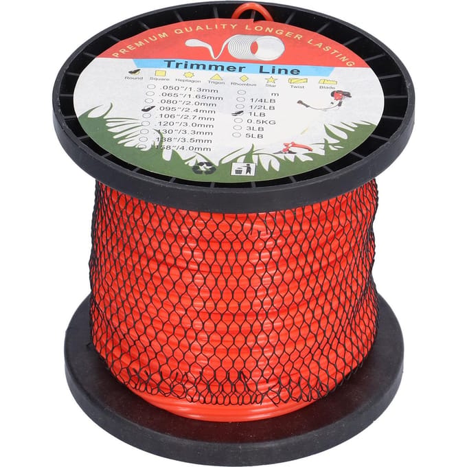 2,4 mm trimmerdraad, rond, nylon, 1 lb, ronde, zware trimmerdraad voor grasmaaien in tuin en gazon.