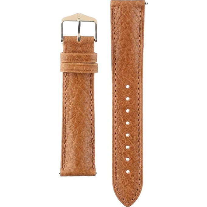 Hirsch Horlogeband -  Camelgrain Honey - Leer - 18mm