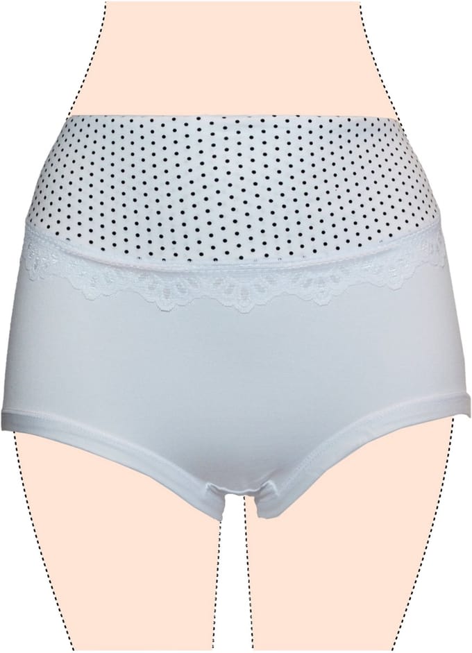 Damesslips - 5 Slips met stipjes - 5 kleuren - Large