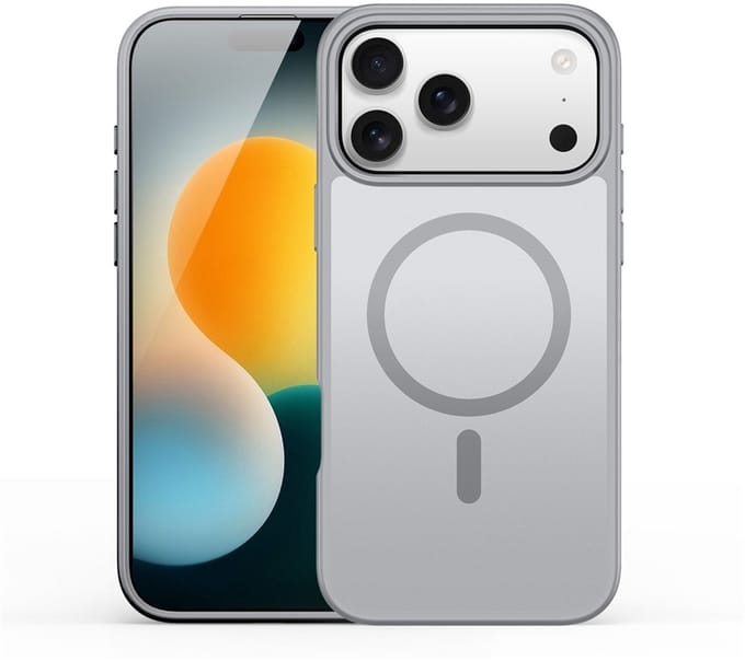 Dux Ducis Yind Geschikt voor iPhone 17 Pro Max hoesje - slanke backcover met magnetisch ondersteuning - Grijs