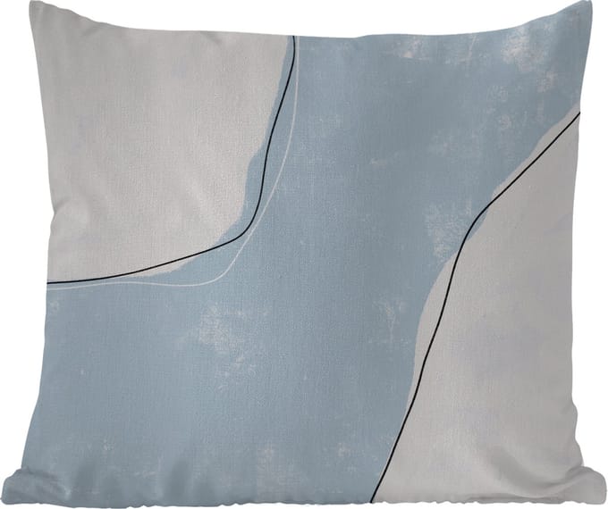 Sierkussen Buiten - Blauw - Minimalisme - Abstract - 60x60 cm - Weerbestendig