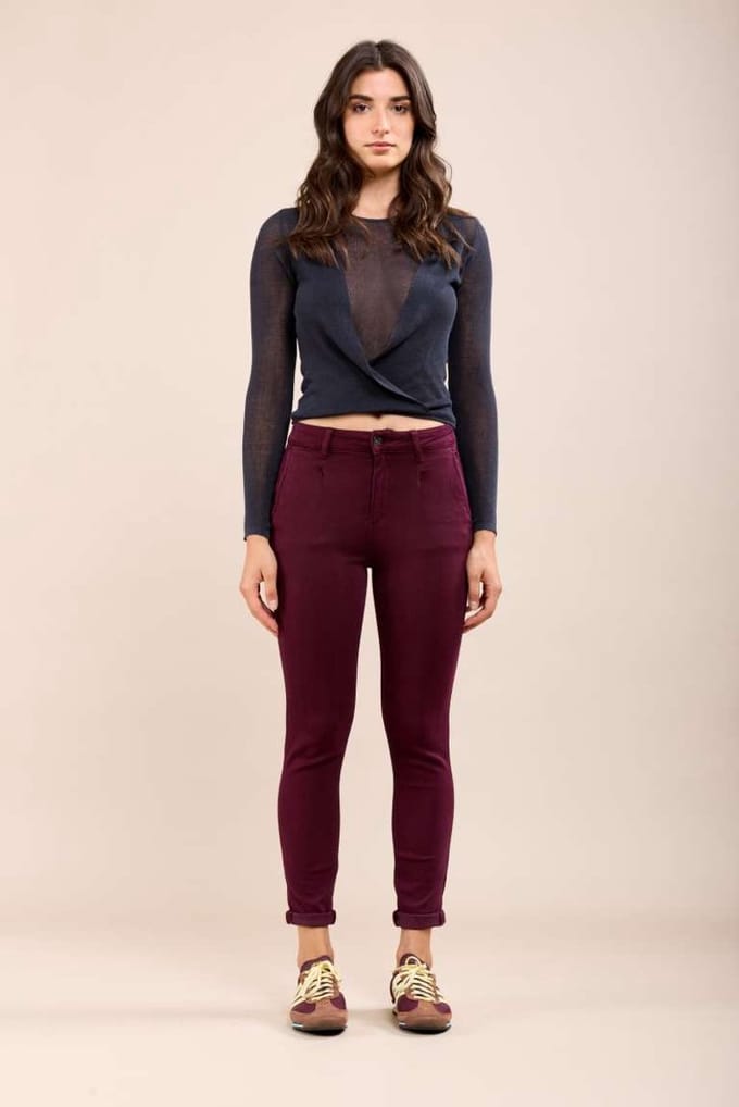 Broek Toxik3 hoge taille bordeaux